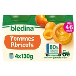 Bledina Pot Apple & Apricots from 4/6 months 4x130g