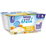 Nestle P'tit Brasse Apricot & Vanilla dessert No added suger from 6 months 4x90g