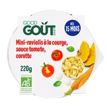 Good Gout Organic Mini Squash Ravioli with Tomato & Carrot sauce from 15 months 190g