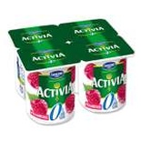 Danone Activia Raspberries yogurts 0% FAT 4x125g